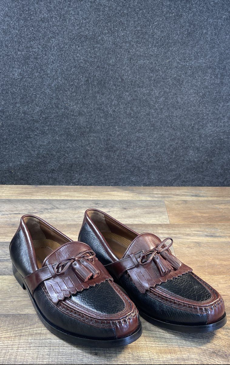 Johnston & Murphy Aragon II Black Brown Kiltie Tassel Loafers Size 10 M
