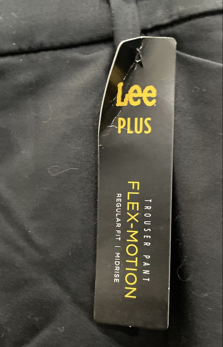 Lee Plus Women's Black Flex-Motion Regular Fit Midrise Trouser Pants Sz 16W NWT
