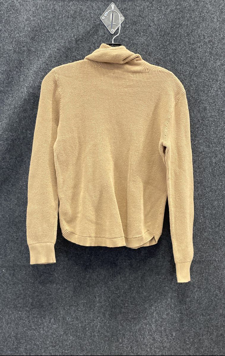 Lauren Ralph Lauren Women's Brown Cowl Neck Drawstring Cotton Sweater Sz M