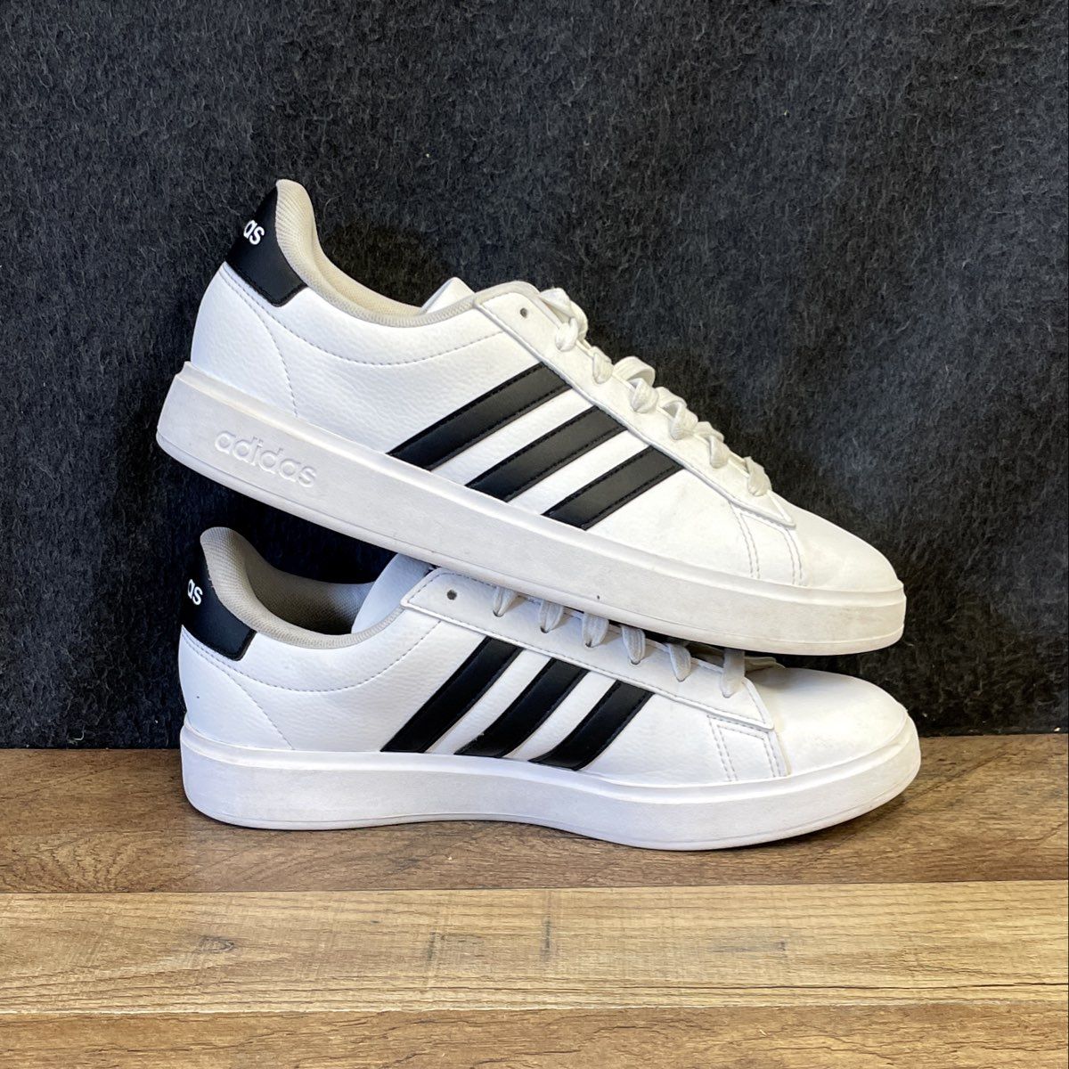 Adidas Grand Court Base 2.0 White Black Women's Sneakers Size 7.5