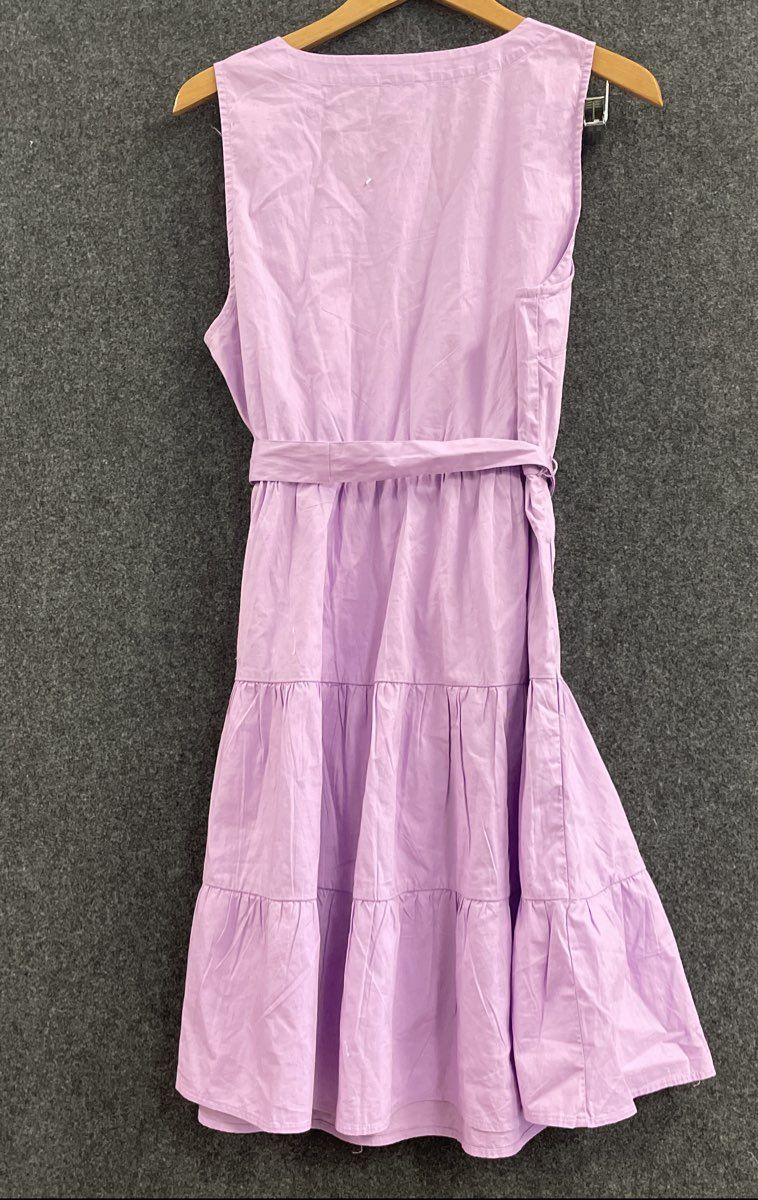J. Crew Women's Lavender Sleeveless Tiered Faux Wrap Midi Dress Sz 12 NWT