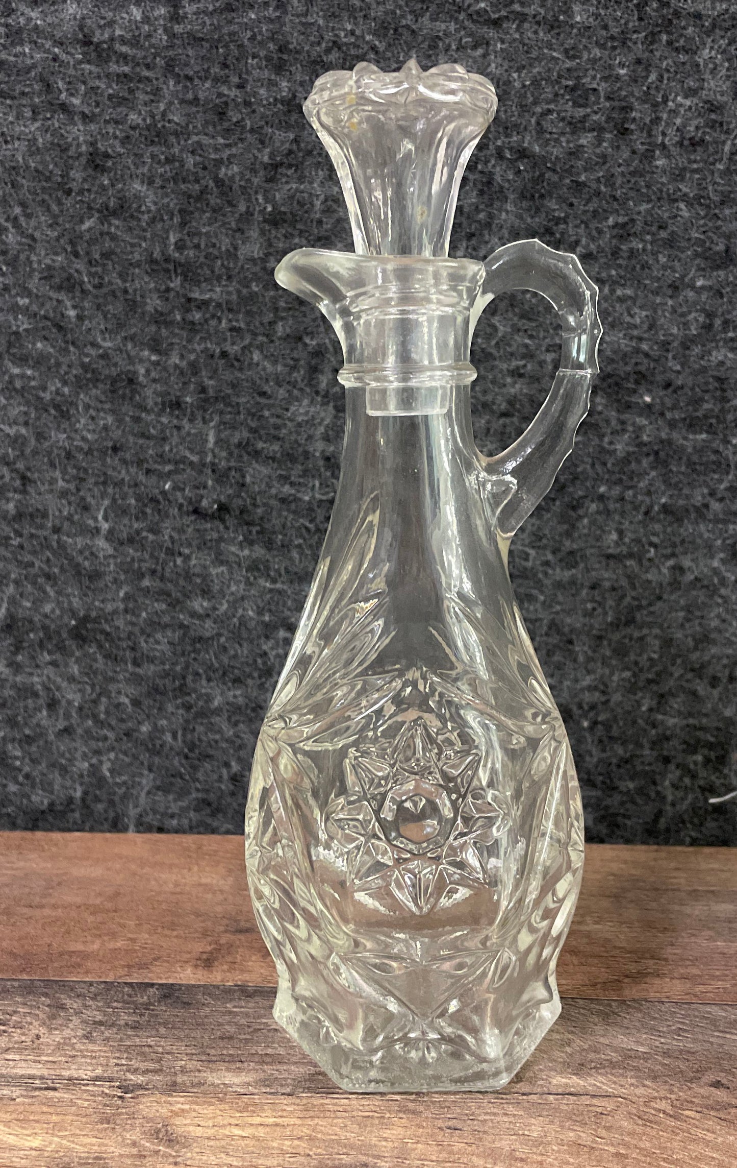 Vintage Imperial Glass Cape Cod Star of David Pitcher & Cruet Set of 2