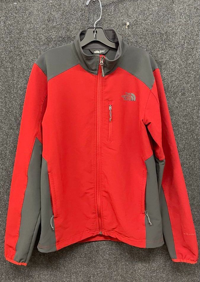 The North Face Men's Apex Softshell Jacket Red Gray Full Zip Sz S