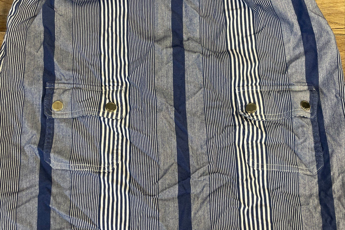 Tommy Hilfiger Women's Blue White Striped Sleeveless Tunic Top M
