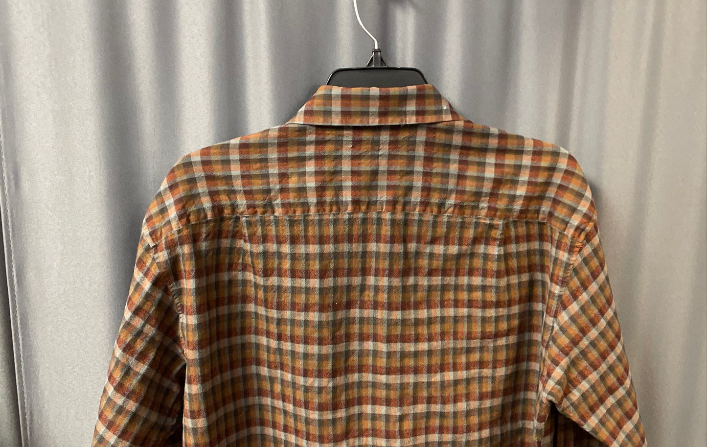 Pendleton Men's Brown Blue Plaid 100% Wool Button Down Shirt Sz L