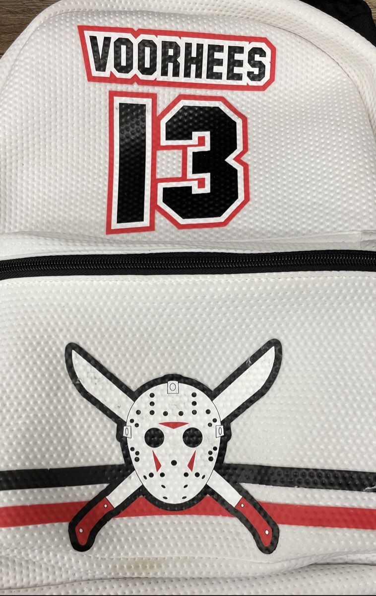 Friday The 13th Jason Voorhees White Jersey Style Mini Backpack