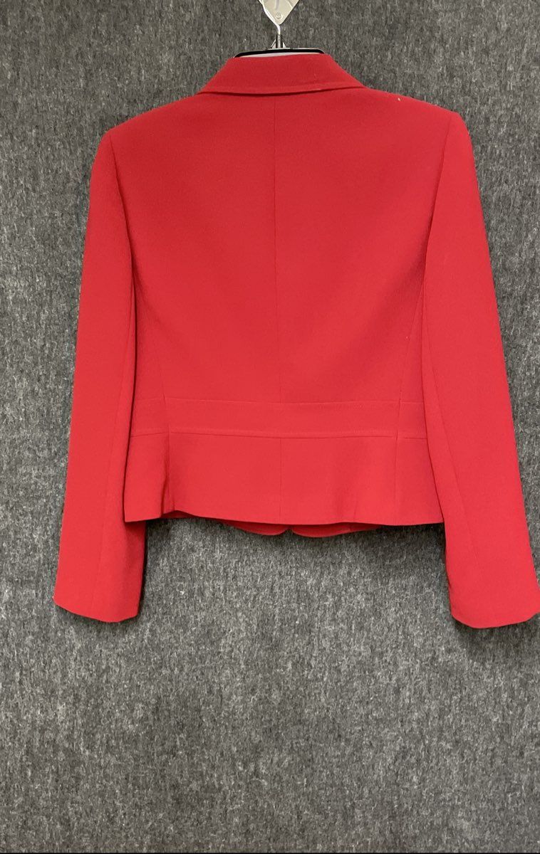Tahari Arthur S. Levine Women's Red 3-Button Cropped Blazer Petite Sz 8P