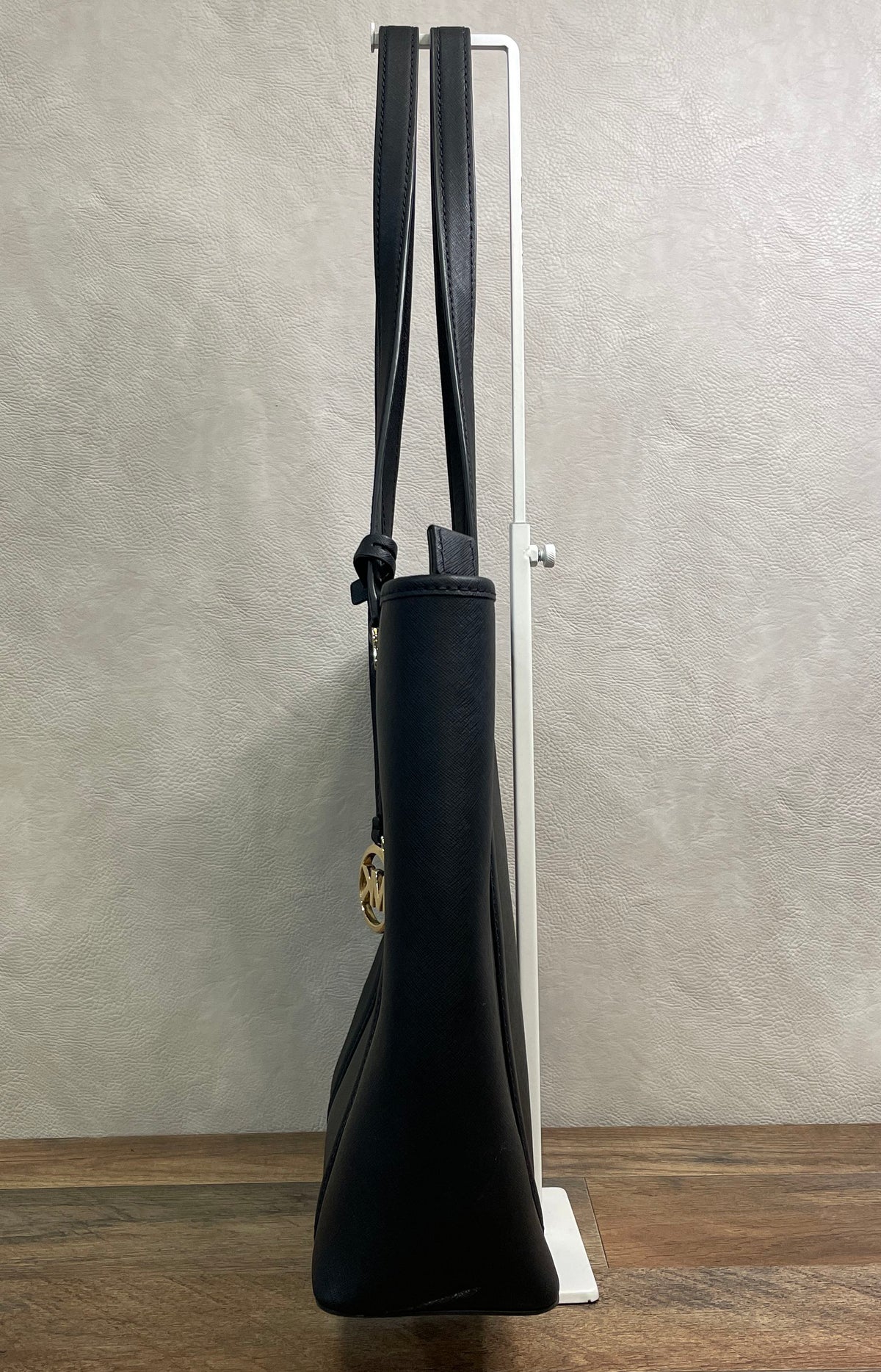 Michael Kors Black Saffiano Leather Tote Bag Gold Hardware Medium