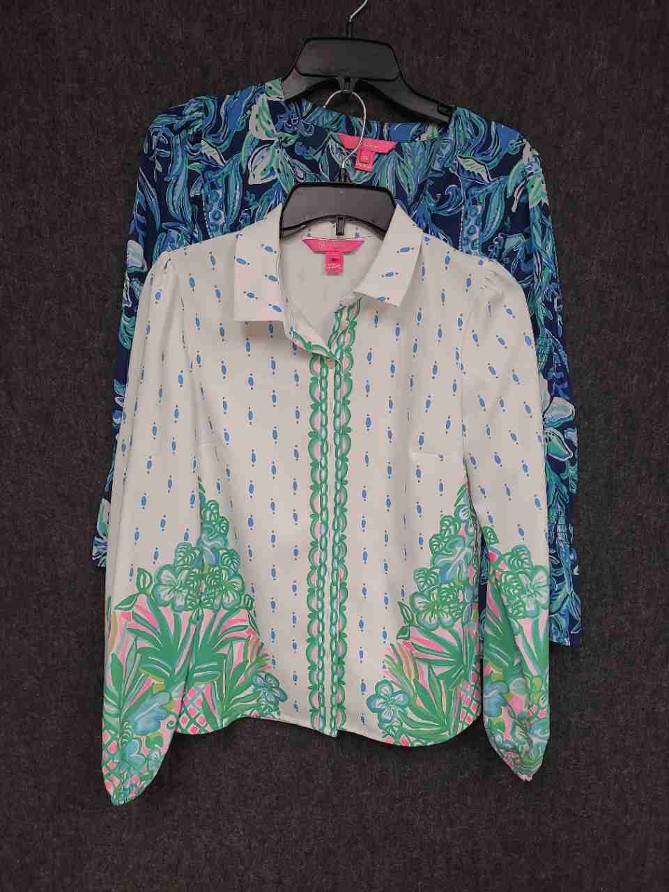 Lilly Pulitzer Women's Lot of 2 Floral Tropical Button Down Blouse Tops Size XS
