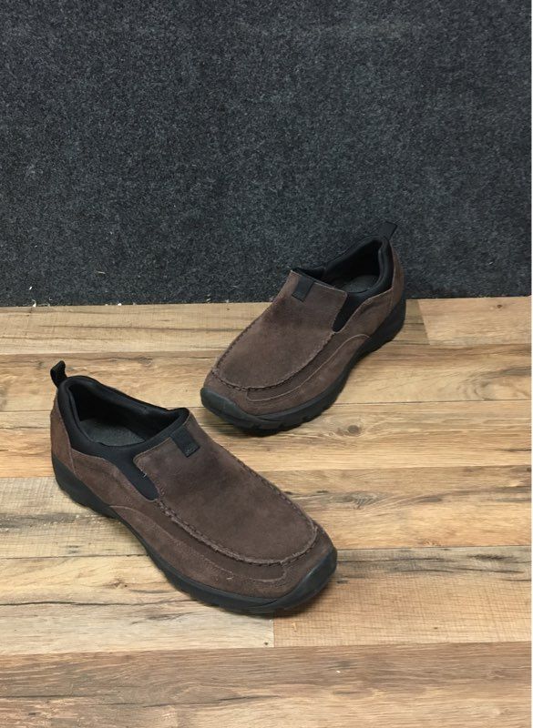 Lands' End Brown Suede Slip-On Moc Toe Comfort Walking Shoes Men's Size 11.5 D