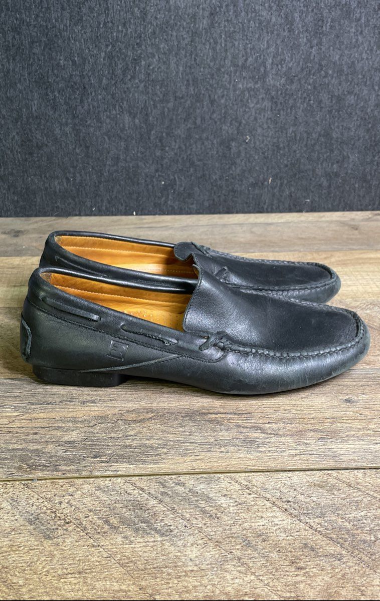Flexa Fratelli Rossetti Black Leather Driving Loafers Women's Size 37.5