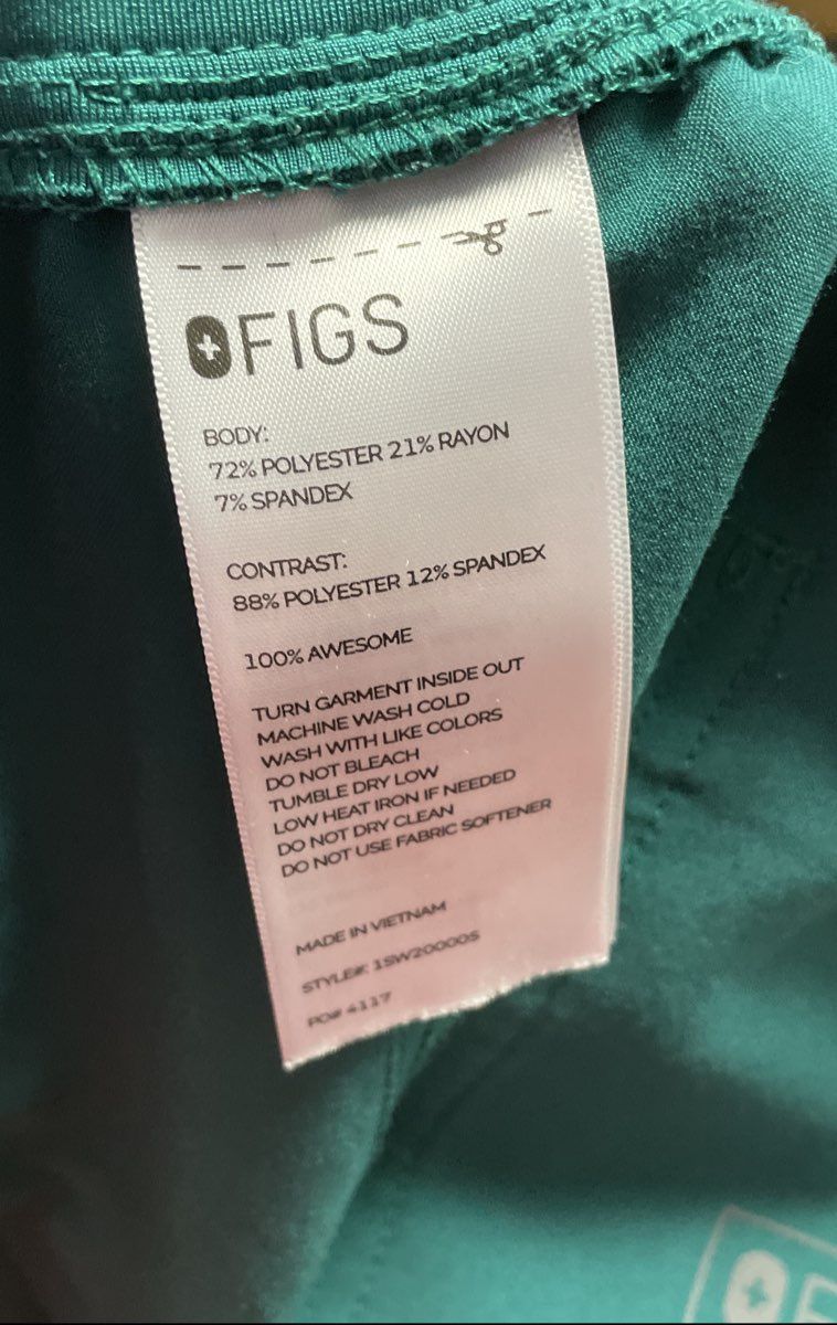 Figs Technical Collection Green Scrub Set Catarina V-Neck Top 5XL Pants 5XLT