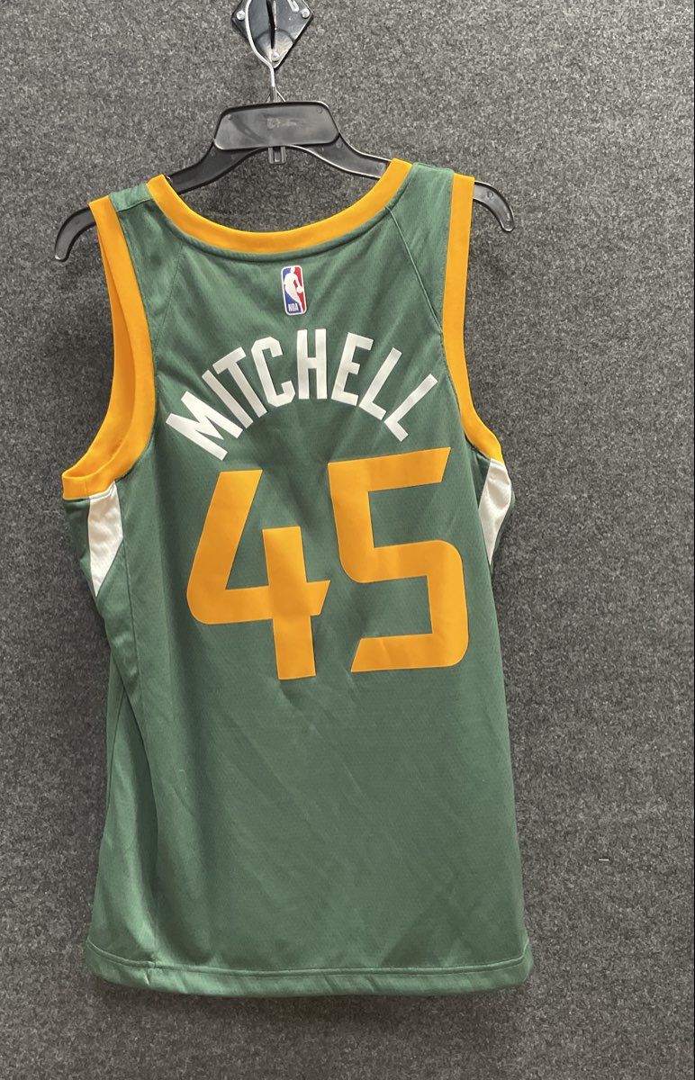Nike Utah Jazz Donovan Mitchell #45 Earned Edition Green NBA Jersey Sz 44 M