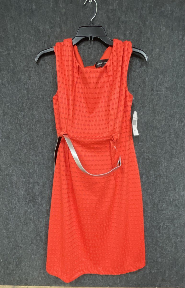 Connected Petite Women's Sheath Dress Orange Eyelet Textured NWT Sz 10P