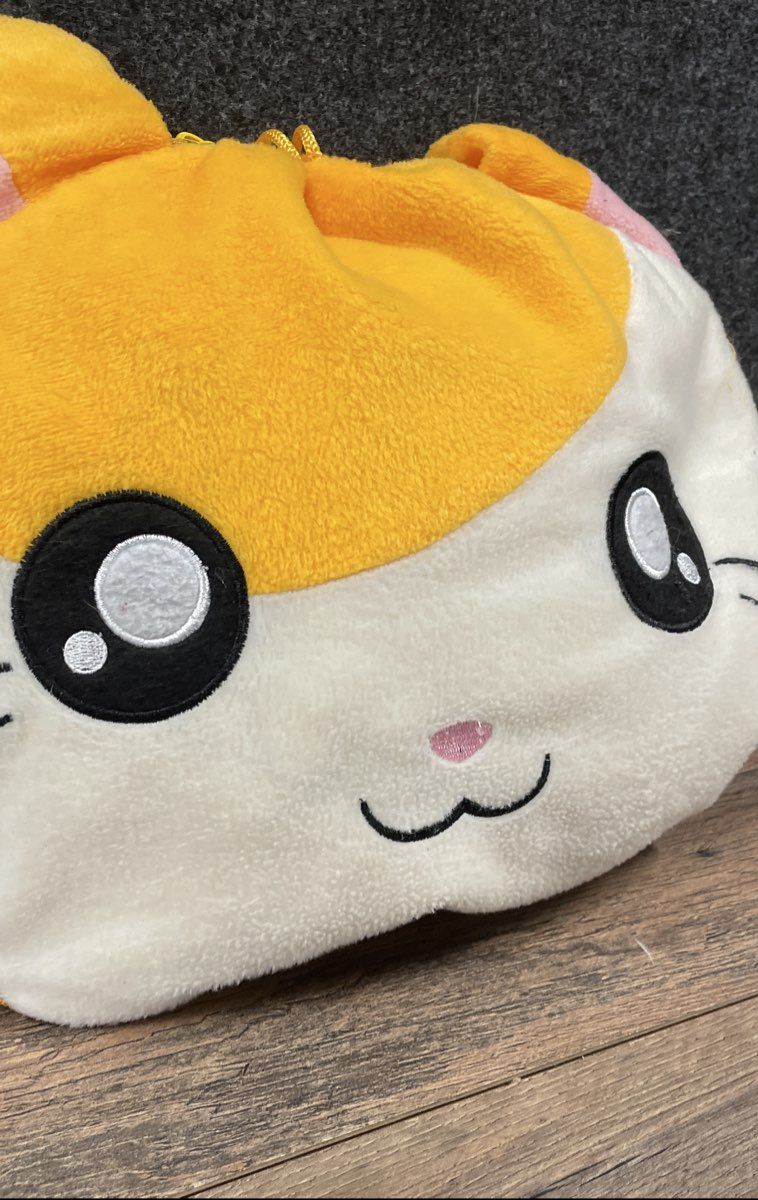 Hamster Plush Animal Blanket Travel Set Yellow Muslin With Zipper Pouch Case