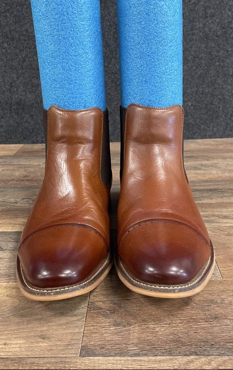 Stacy Adams Redzone Cognac Cap Toe Brogue Chelsea Boot Men's Size 11 M