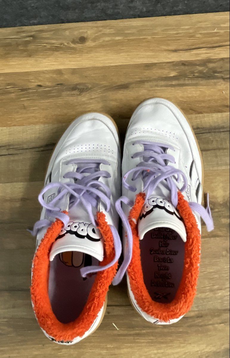 Reebok Club C Revenge Droopy White Orange Gum Size 11.5