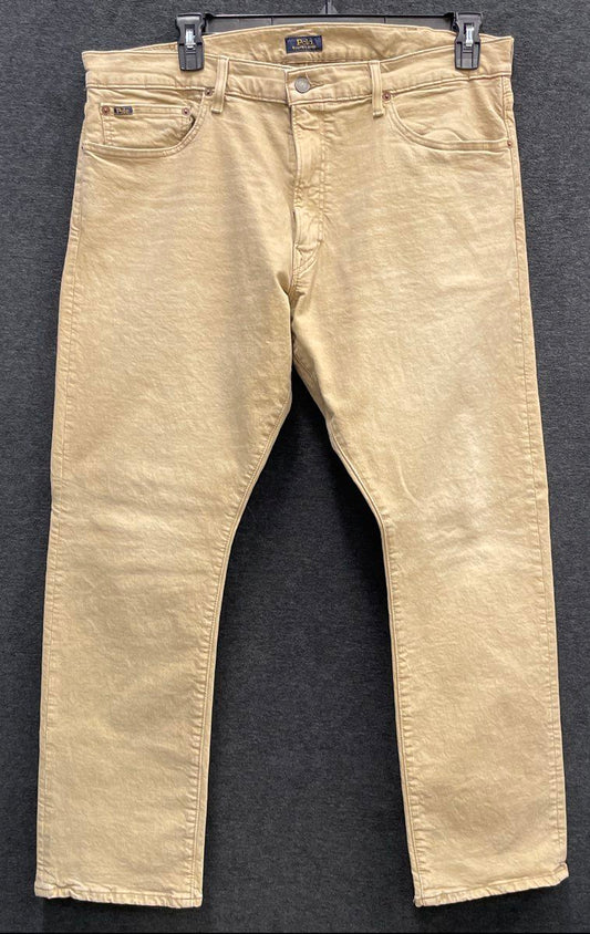 Polo Ralph Lauren Men's Varick Slim Straight Tan Khaki Stretch Pants Sz 38x30