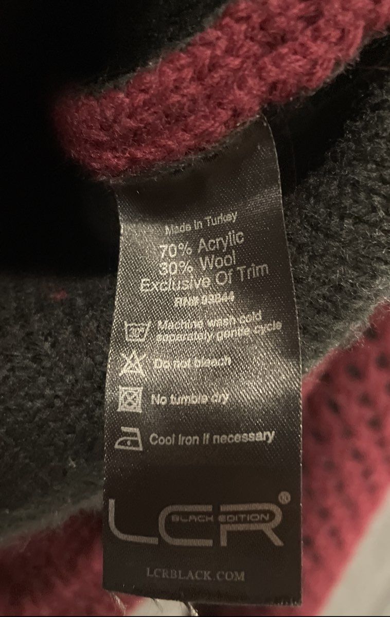 LCR Black Edition Women's Burgundy Hooded Cardigan Jacket Knit Faux Fur XXL