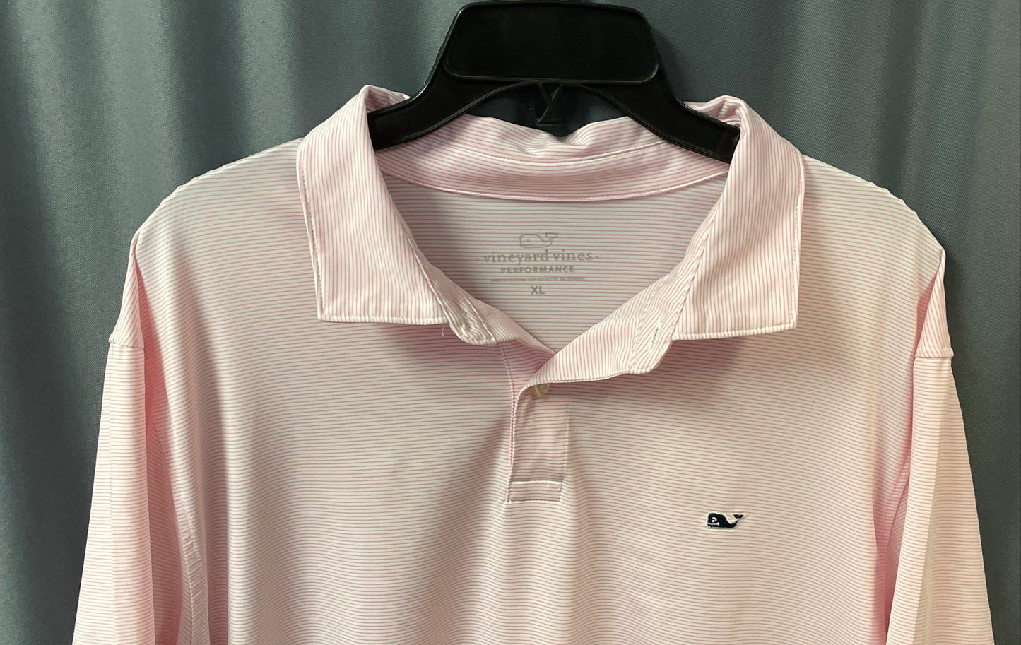 Vineyard Vines Men's Pink Edgartown Performance Polo Shirt Striped Sz XL