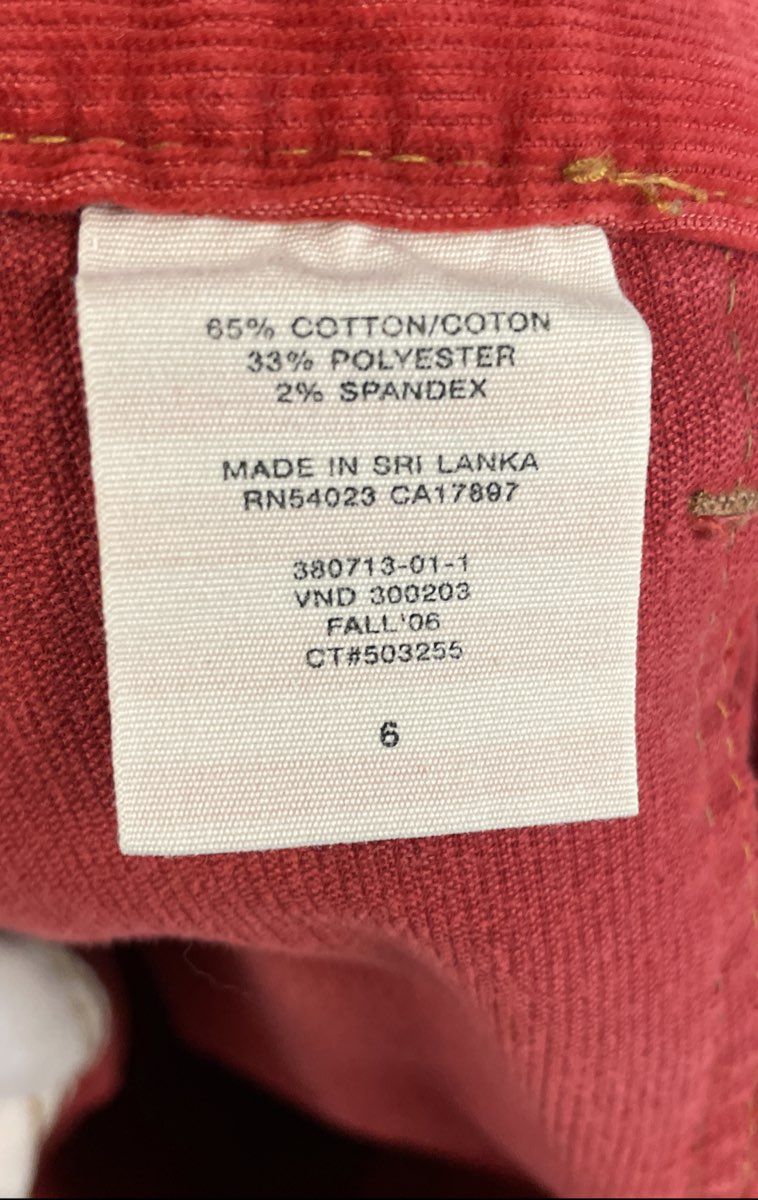 Gap Women's Red Corduroy Mini Skirt 1969 Limited Edition Cinch Back Pockets Sz 6