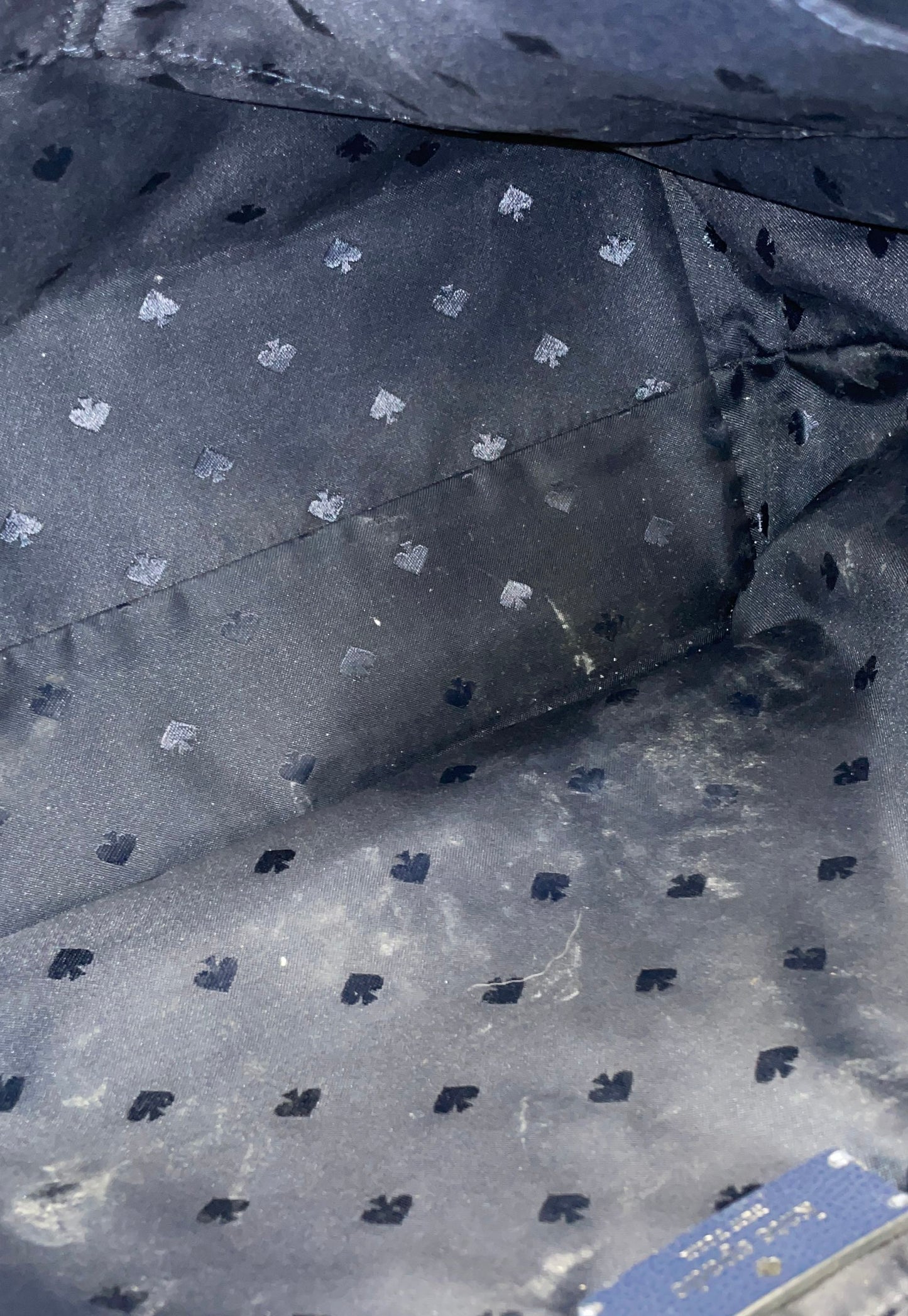 Kate Spade New York Navy Blue Nylon Tote Bag Silver Hardware