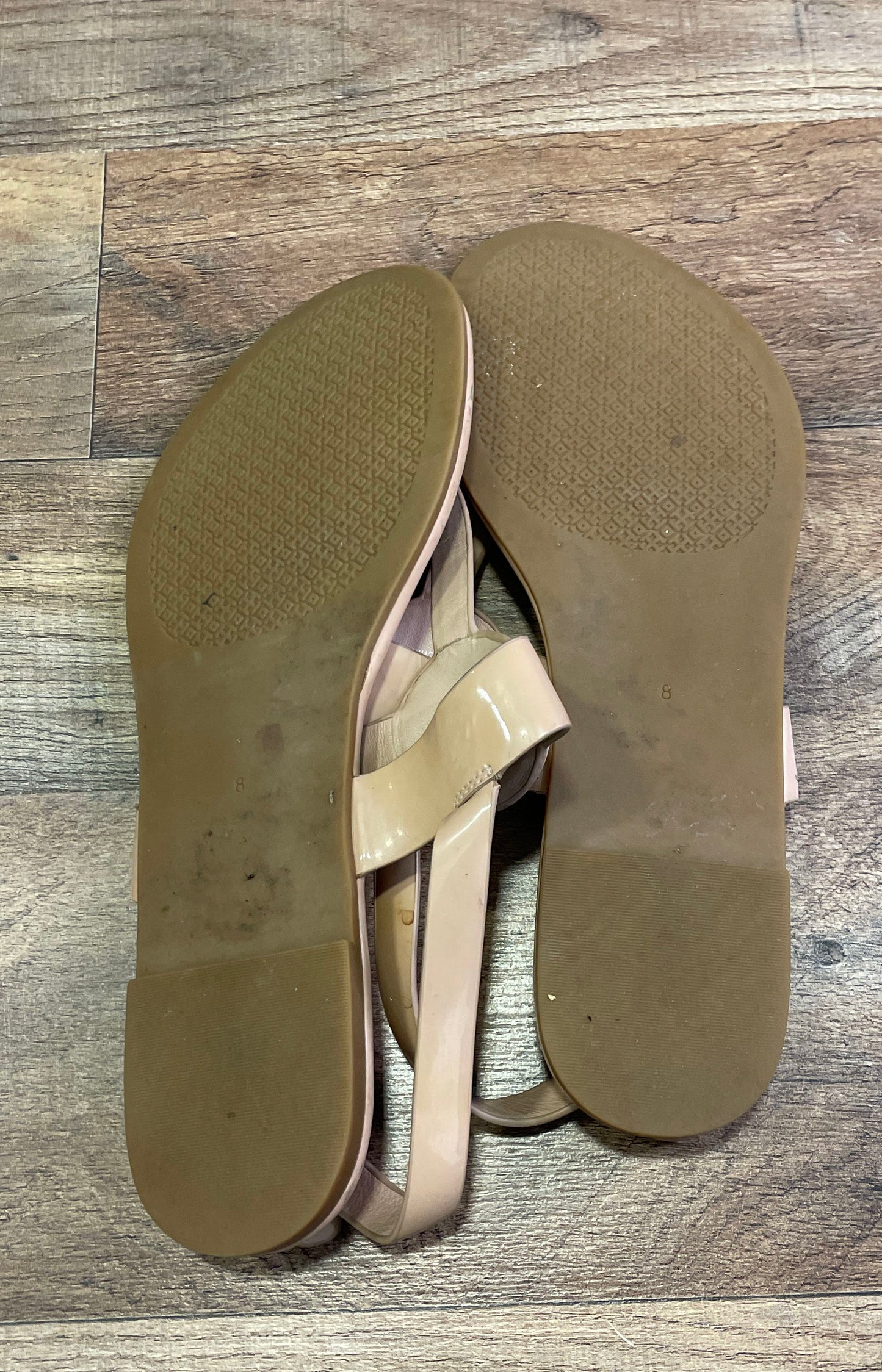 Tory Burch Miller Nude Patent Leather Slingback Thong Sandals Women's Size 8