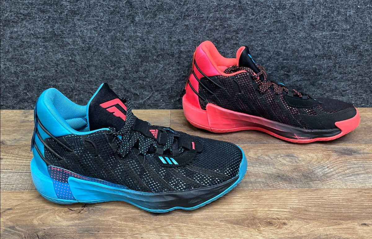 adidas Dame 7 Signal Cyan Bright Red Black Basketball Shoes Size 5