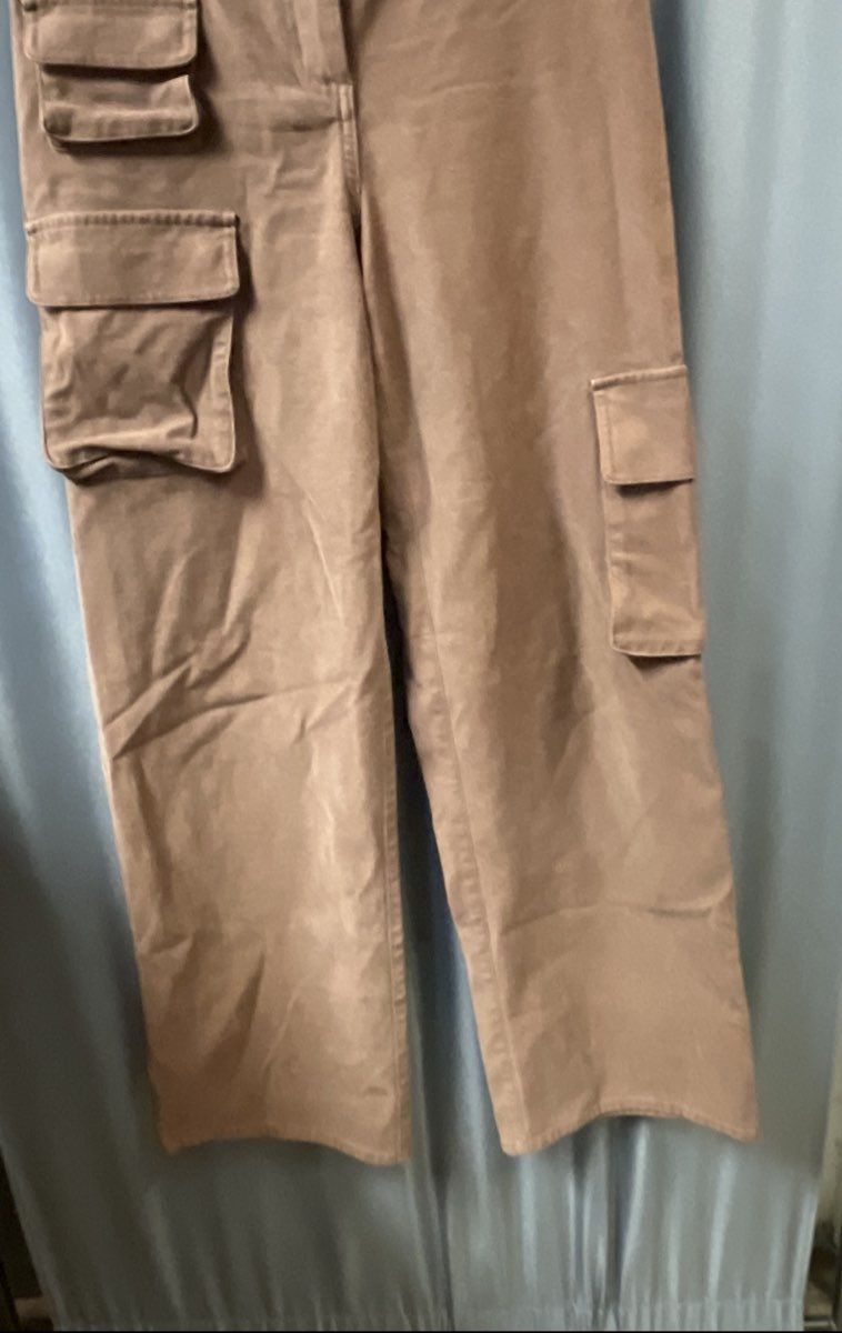 Wilfred Free Women's Brown High Rise Wide Leg Picture Cargo Pants Size 4 94891