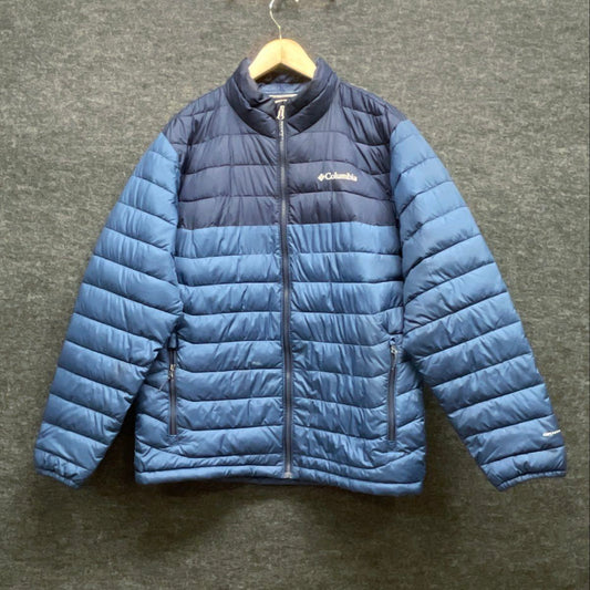 Columbia Men's Blue Two-Tone Omni-Heat Quilted Puffer Jacket Sz L