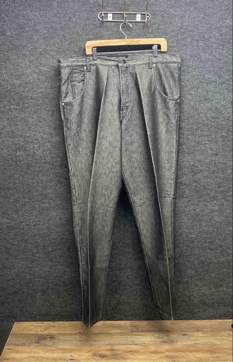Vintage 90s Guess Men's Gray Coated Denim Jeans Made in USA Sz 42x34