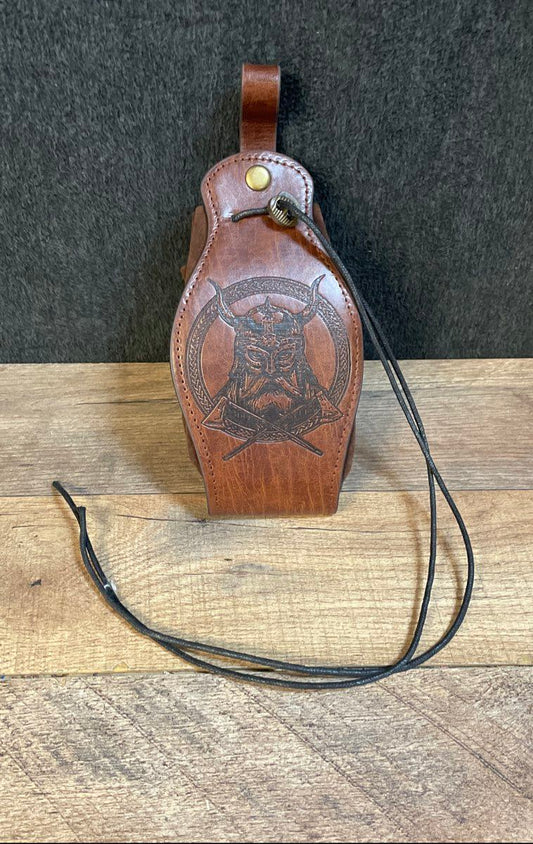 Viking Brown Embossed Warrior Dice Bag Belt Pouch Drawstring Cosplay Accessory