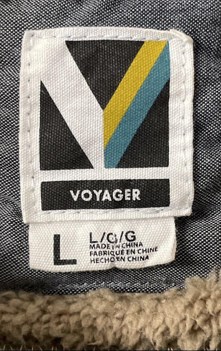 Voyager Men's Green Plaid Shirt Jacket Sherpa Lined Fleece Sz L