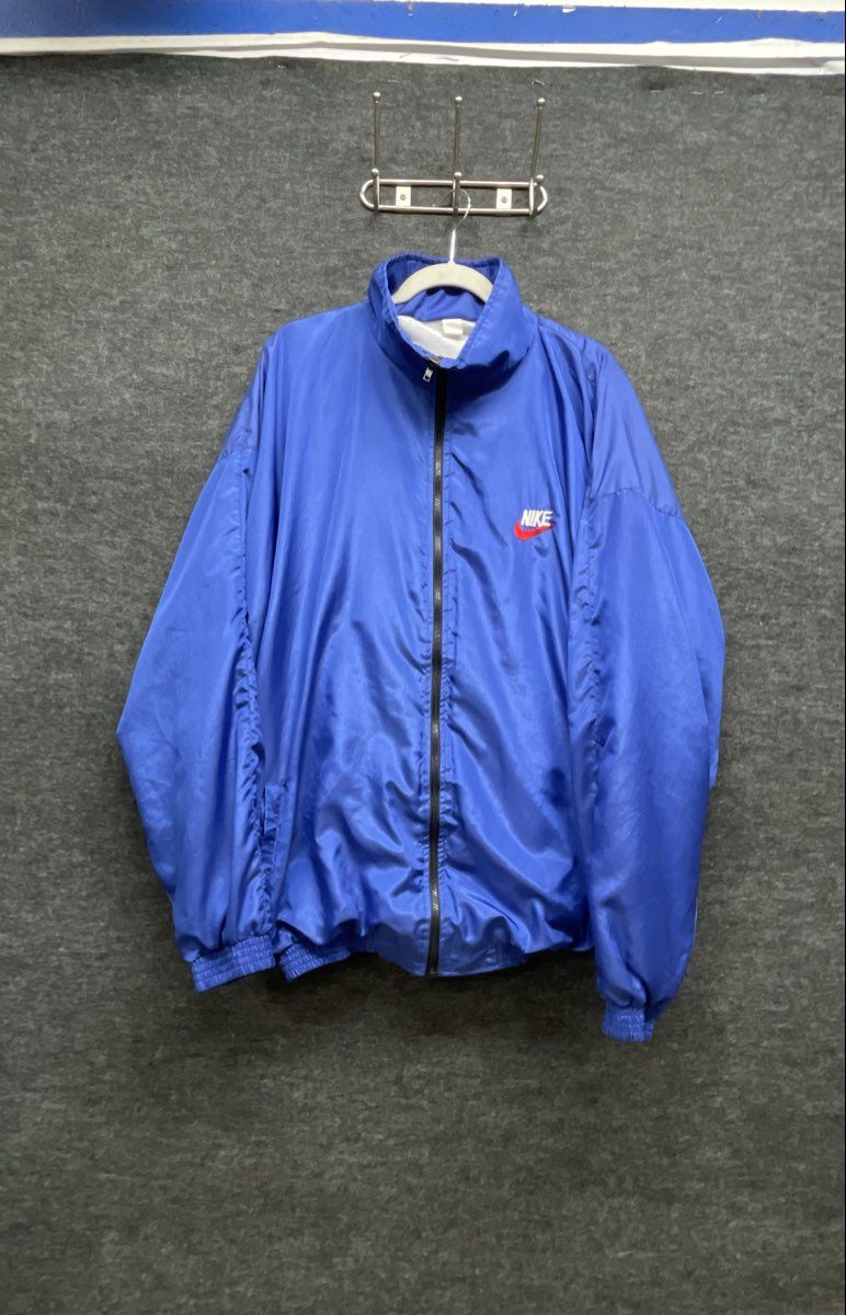 Nike Men's Vintage 90s Blue Windbreaker Full Zip Jacket Size M