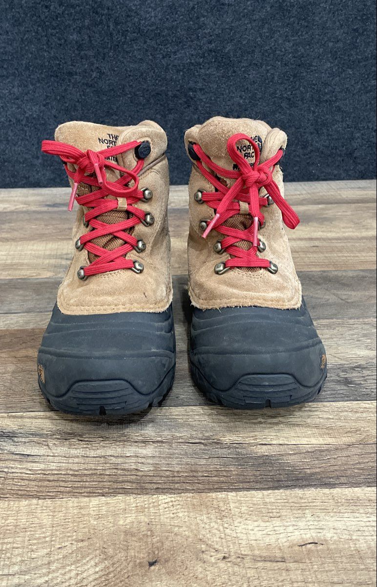 The North Face Alpenglow IV Brown Black Red Youth Winter Snow Boots Size 4