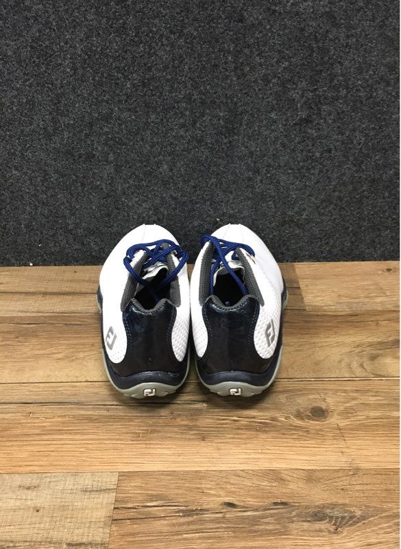 FootJoy FJ Junior 45023 White Navy Kids Spiked Golf Shoes Size 3M