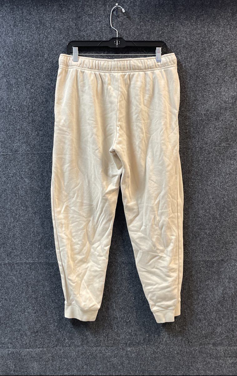 Nike Men's Beige Fleece Jogger Sweatpants Embroidered Logo Sz Large