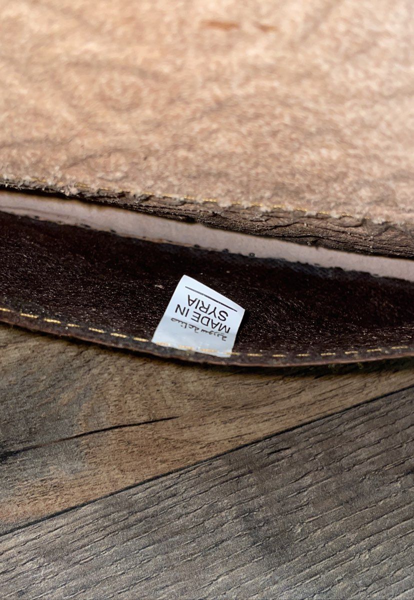 Vintage Tan Tooled Leather Mandala Floral Whipstitch Clutch Wallet