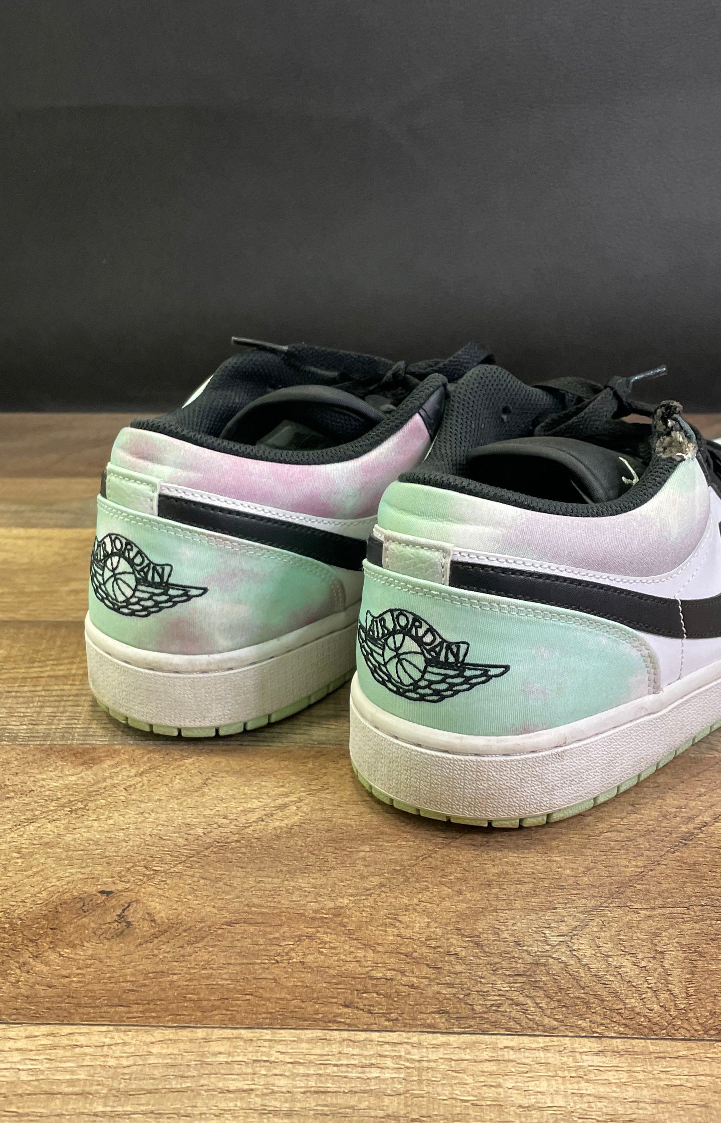 Nike Air Jordan 1 Low Tie Dye White Black Mint Size 12 COA