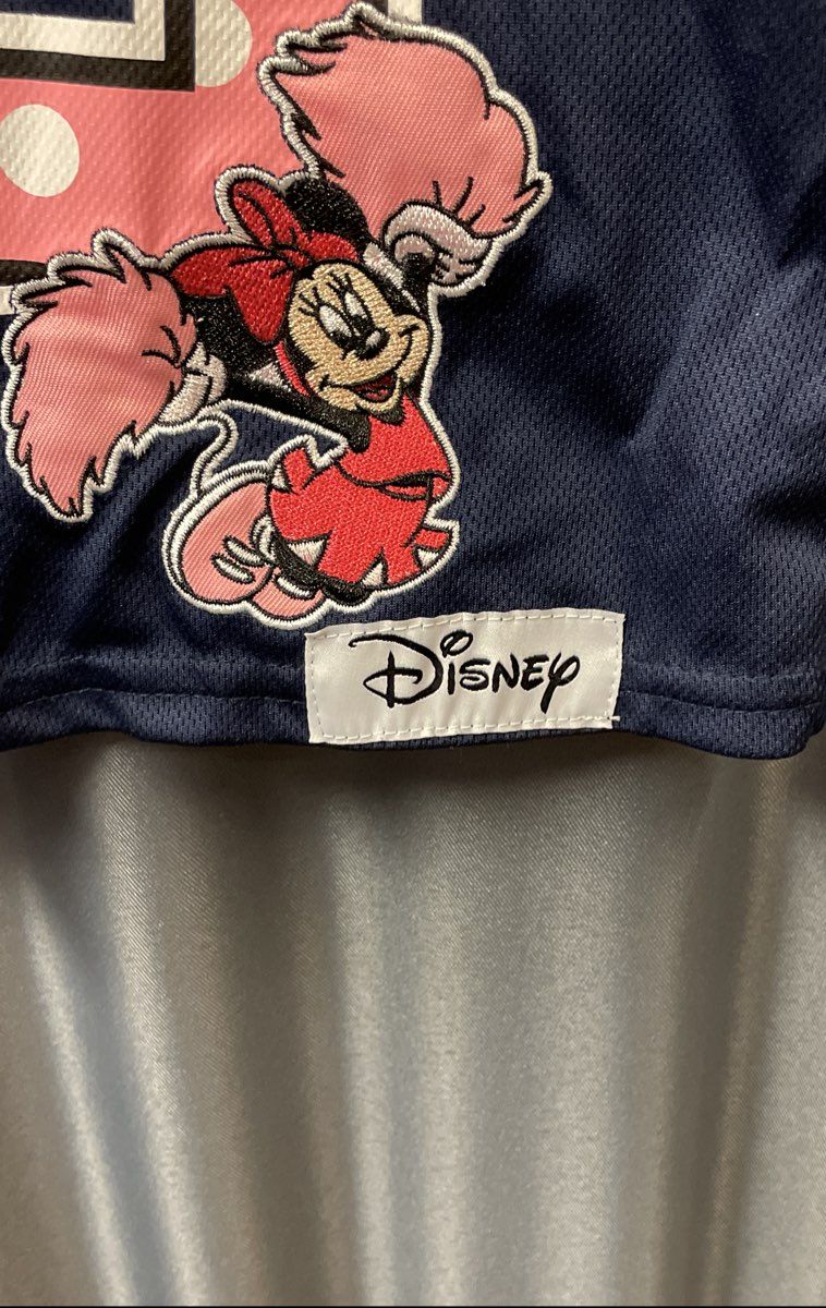 Disney Women's Navy Blue Minnie Mouse 28 Cropped Jersey Sz XS