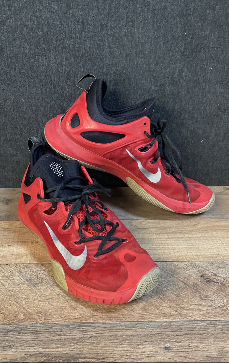Nike Zoom Hyperrev 2015 University Red Silver Black Basketball Shoes Size 11