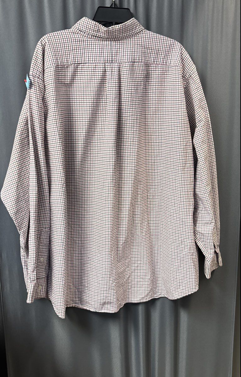 Ralph Lauren Men's Plaid Button Down Shirt White Red Blue Long Sleeve Sz 3XB