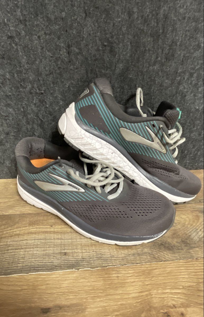Brooks Addiction 14 Grey Teal Women's Motion Control Running Shoes Size 8.5