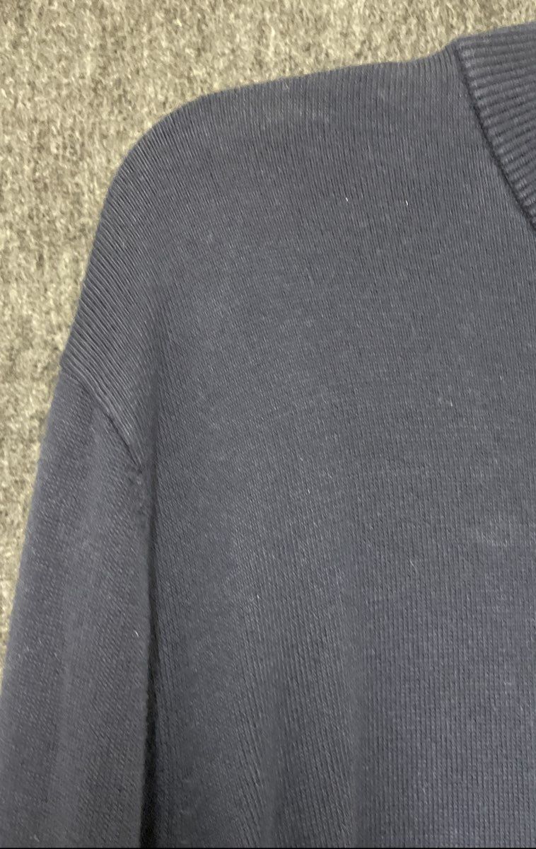 Lands' End Men's Navy Blue 100% Supima Cotton Quarter-Zip Sweater Sz L