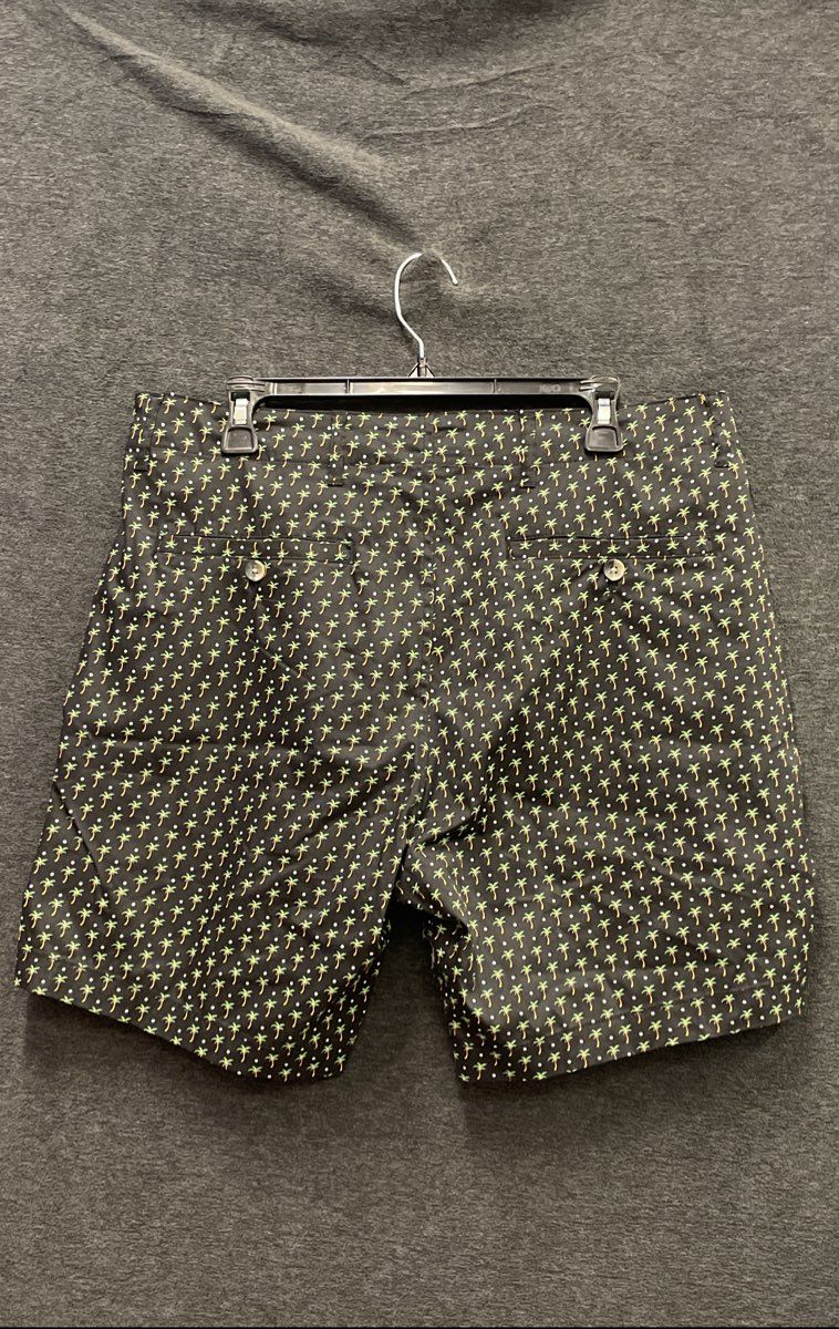 Slate & Stone Men's Black Palm Tree Polka Dot Casual Shorts Size 34