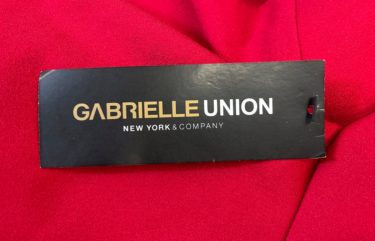 Gabrielle Union Women's Red Cutout Back Dress Exposed Zip 3/4 Sleeve Sz 12 NWT