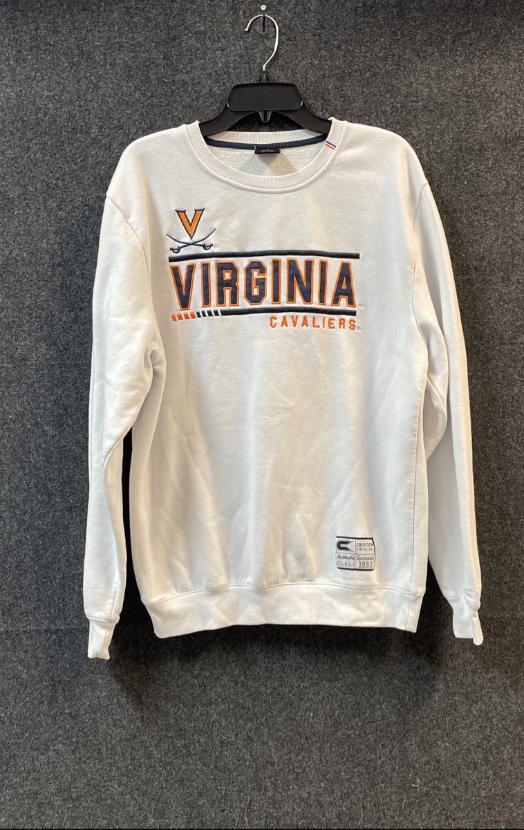 Colosseum Men's Virginia Cavaliers White Crewneck Sweatshirt Size Large