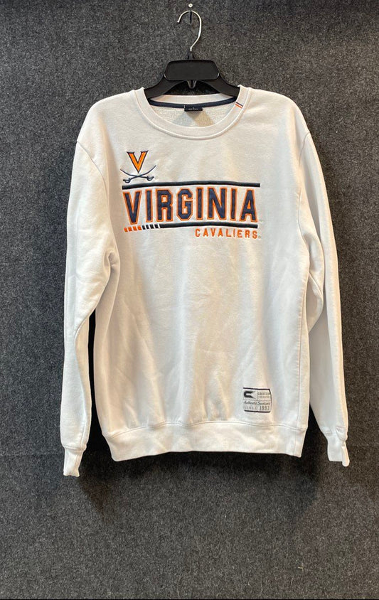 Colosseum Men's Virginia Cavaliers White Crewneck Sweatshirt Size Large