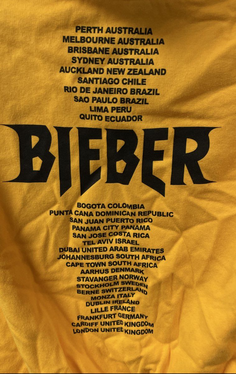 H&M Divided Justin Bieber Purpose Stadium Tour Pullover Hoodie Yellow Sz S