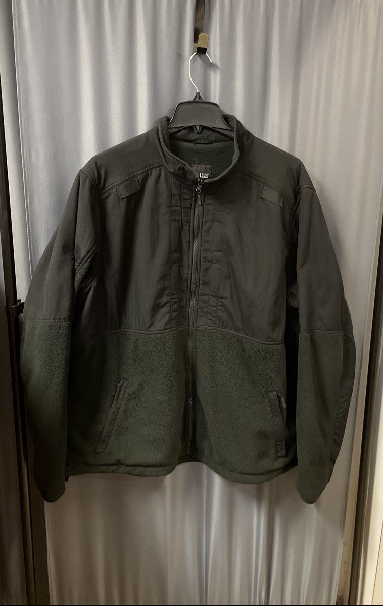 5.11 Tactical Men's Black Hybrid Full Zip Fleece Jacket Side Access Sz 3XL